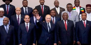 Russian President Vladimir Putin with African leaders