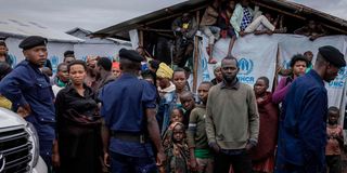 Displaced people at Bushangara camp Goma