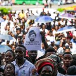 Young people march in Maputo, Mozambique