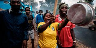 Protesters during a mass demonstration Nairobi