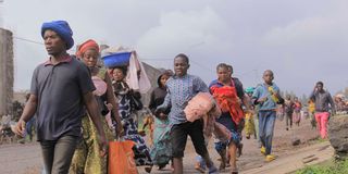 DRC citizens fleeing war in Goma.
