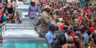  Raila Odinga addressing his supporters