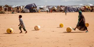 Somali refugee children Dadaab camp in Kenya