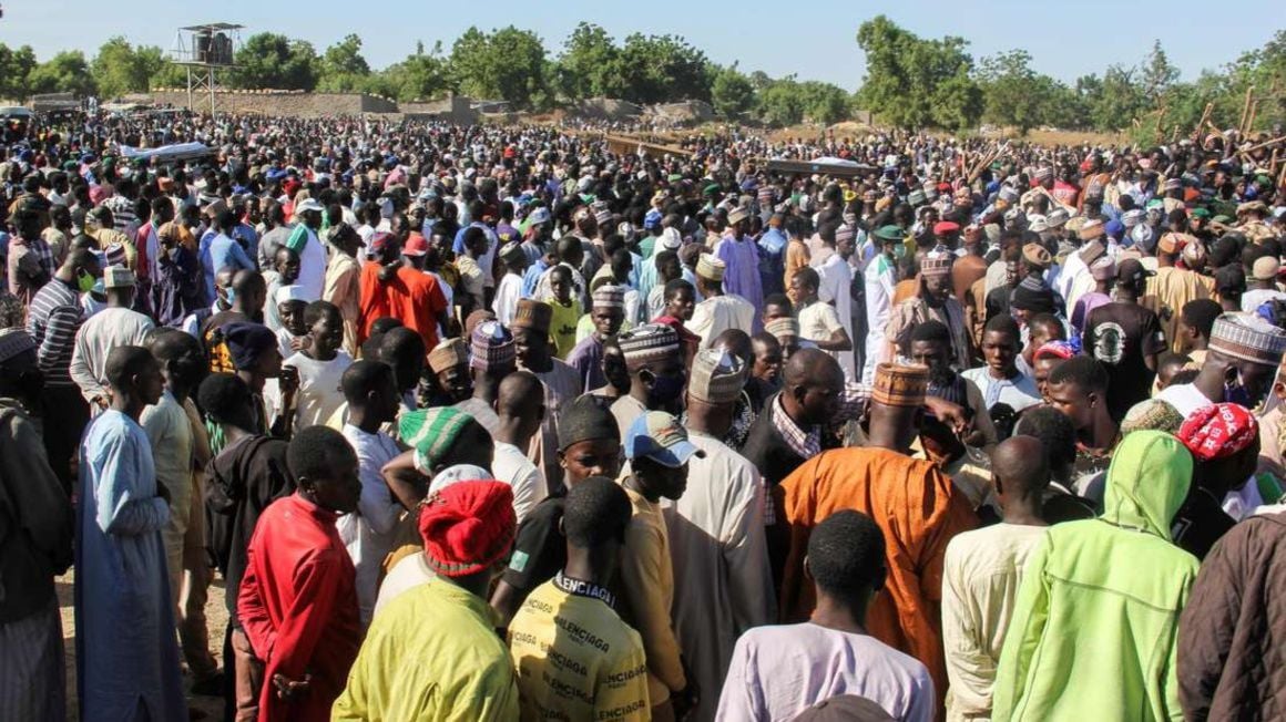 Funeral of workers killed by Boko Haram.
