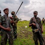 M23 rebels in Kibumba, eastern DR Congo