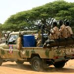 Members of Sudan’s Rapid Support Forces on patrol. 