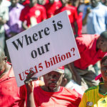 Supporters of Zimbabwe's opposition party during a demonstration