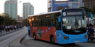 Rapid transit bus in Dar es Salaam, Tanzania.