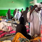 A crowded ward at a hospital in El Fasher in Sudan's North Darfur