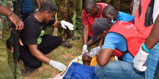 A woman who was rescued from the forest in Shakahola