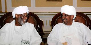 Omar al-Bashir (R) and Hassan al-Turabi