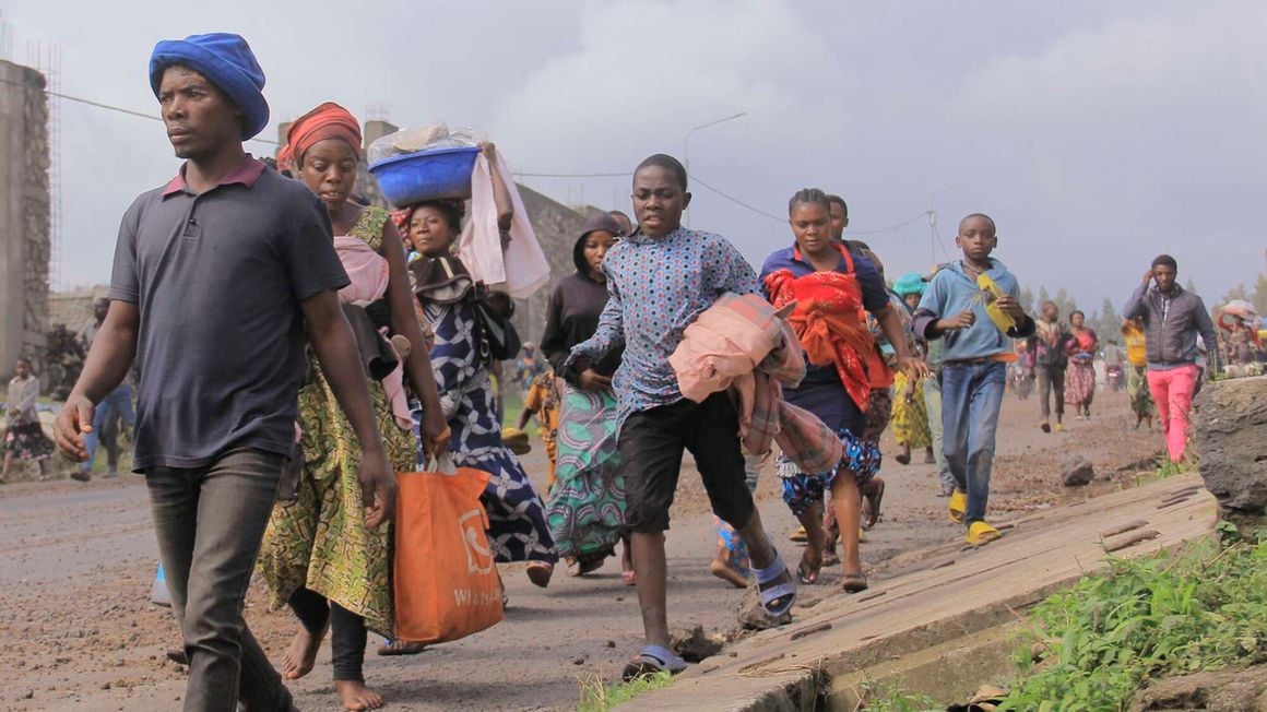 DRC citizens fleeing war in Goma.