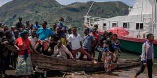 Flood-affected residents of Nyamukubi in DR Congo