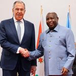 Russian Foreign Minister Sergei Lavrov and President Evariste Ndayishimiye 