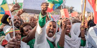 people in addis ababa rioting