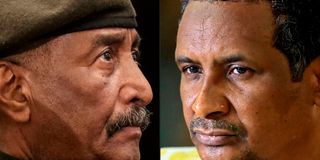 Abdel Fattah al-Burhan (L) and Mohamed Hamdan Daglo 'Hemedti'
