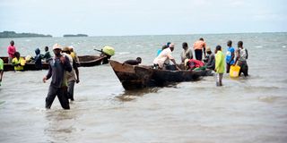 Fishermen at Gazi beach in Msambweni