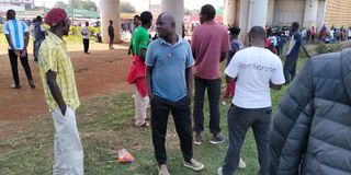 A number of young people gather in Kondele, ready to stage anti-government protests.
