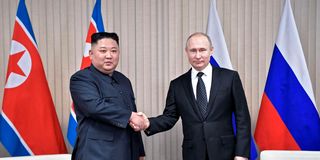 Kim Jong Un and Vladimir Putin 