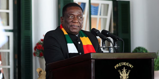 Zimbabwe President Emmerson Mnangagwa.