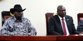 Salva Kiir and First Vice President Riek Machar.