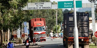 Cyanika border post, a crossing point between Rwanda and Uganda.
