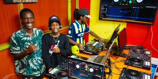 Students learn live mixing techniques at Music And Film Academy, one of the premier dj schools in Kenya.